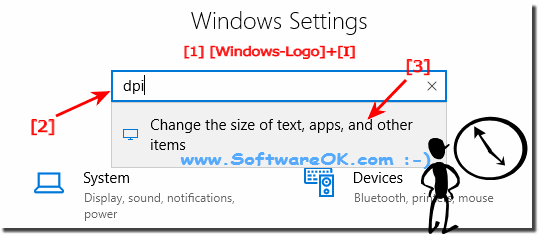 Switch to big font on Windows 10 via DPI!