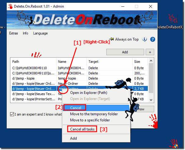 remove delete jobs from the Windows Restart!