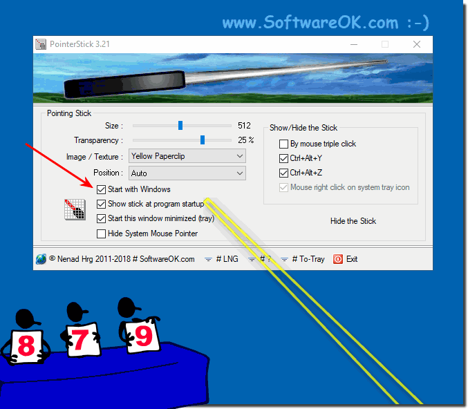 Auto start the Mouse Pointer-Stick with Windows!