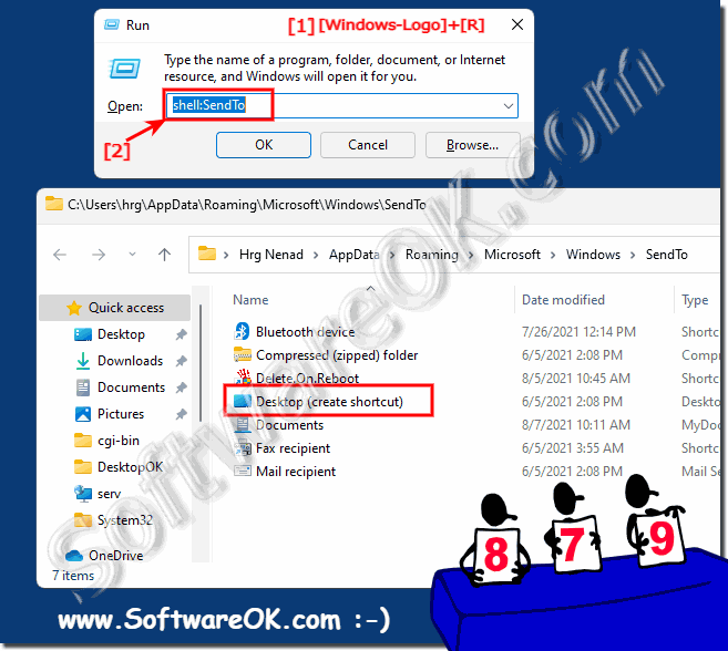 Sending to desktop is missing in Windows 11, 10, ... or MS Server OS!