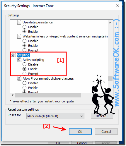 Enable Java Script in Windows 10 Internet Explorer!