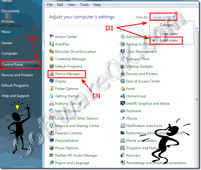 Device Manager in Windows-7 Control Panel