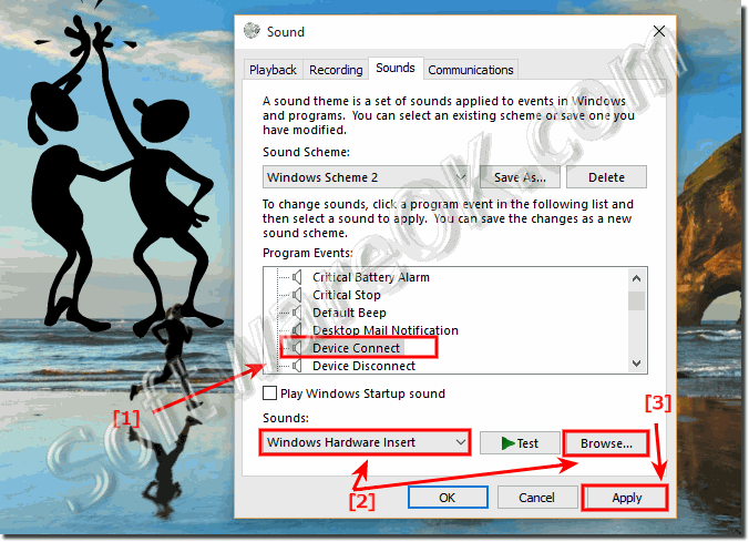 Change computer sounds for the Windows-10 events!