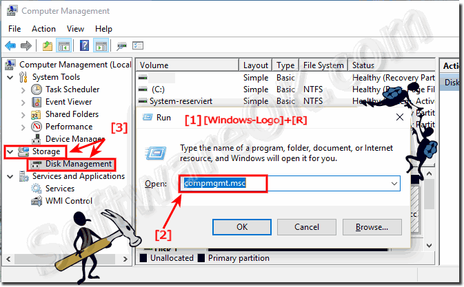 Disk Manager in theComputer Management!
