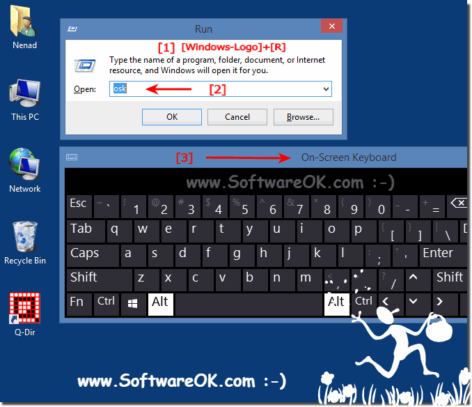 Command to start eg. run the Windows-8 On-screen keyboard