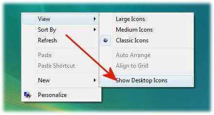 create Vista desktop shortcuts