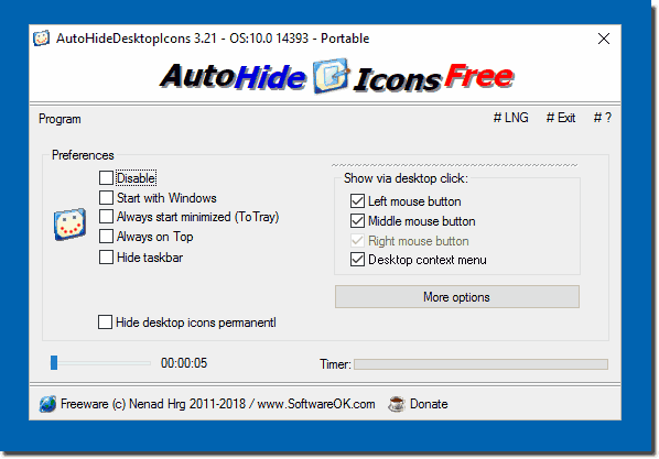 Free Software to Auto Hide Desktop Icons for Windows all OS!