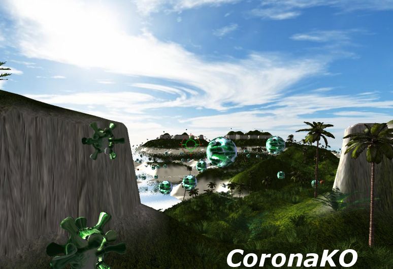 A Corona KO as a 3D virus chasing time game