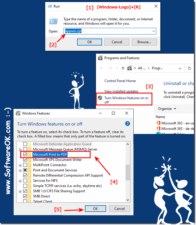 Install the integrated PDF printer driver in Windows 10!