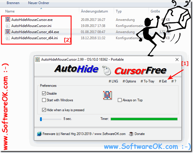 Remove auto hide mouse cursor from Windows!