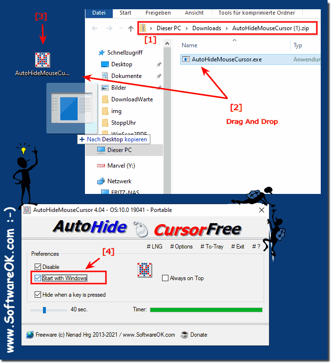 Restore the mouse hide tool after Windows 10 update!