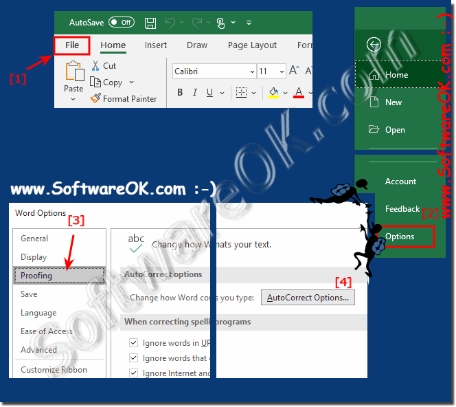 Enable or disable AutoCorrect in Microsoft Word!