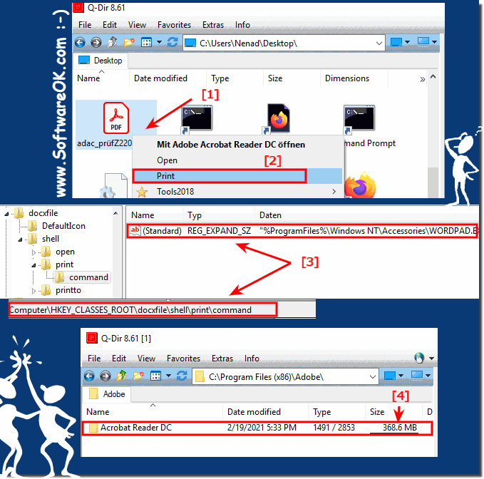 Direct Print as PDF document in Quad Explorer under Windows!