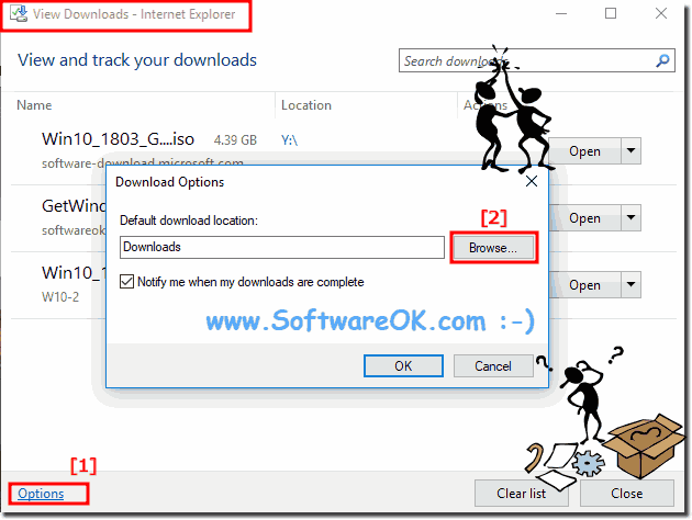 Default Internet-Explorer download folder in Windows 10!