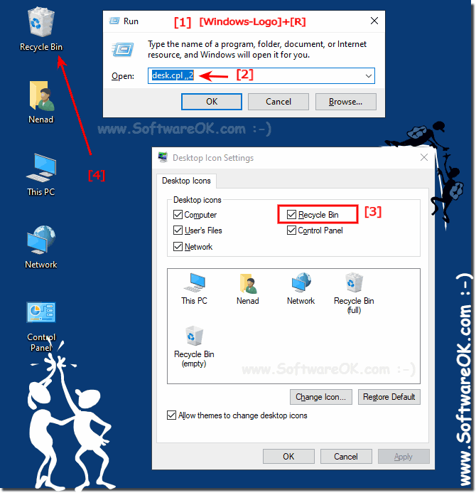 Show Recycle Bin o Windows 10 Desktop!