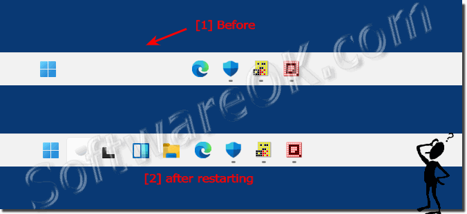 Before and after restarting Windows 11 File Explorer!