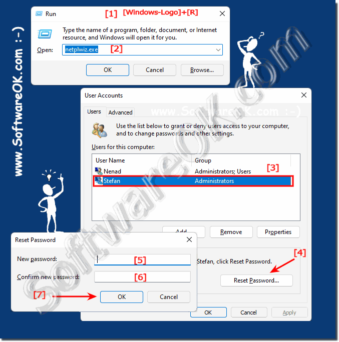 Change, set, remove the password under Windows 11!