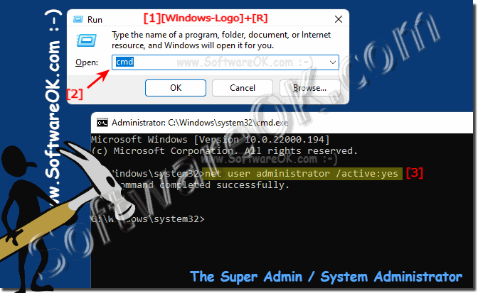 Windows 11 activate full system administrator with full system rights!