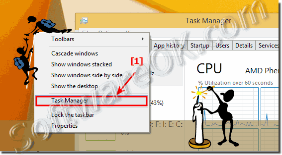 Find the Windows Task Manager in  Desktop Task-Bar!