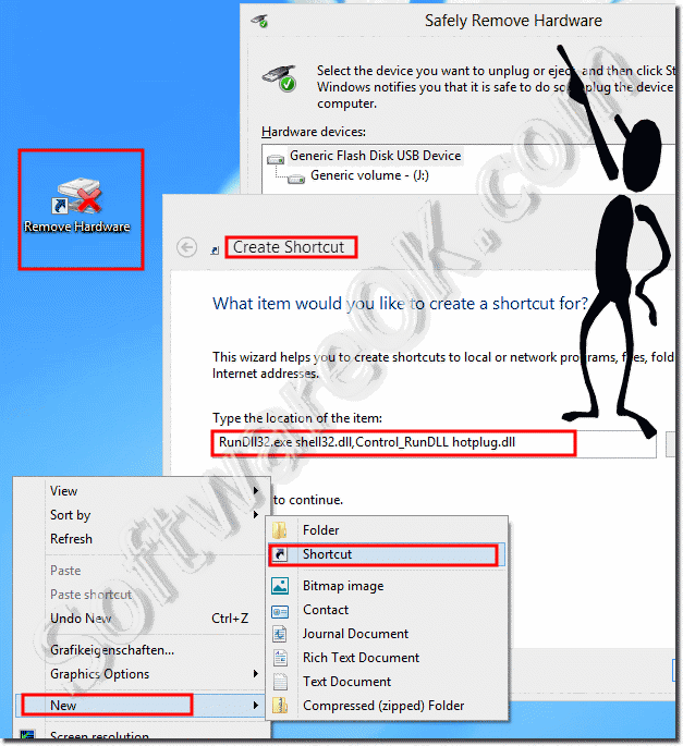 Safely Remove USB drives via a Windows 8 desktop shortcut!