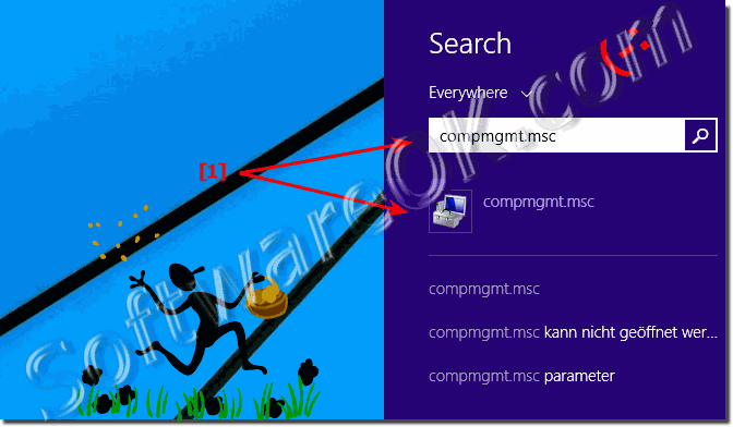 The Computer Management via windows 8.1 search!