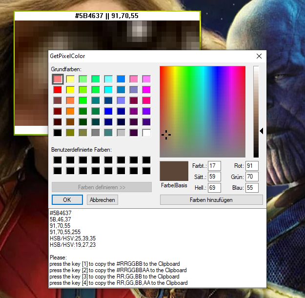 Easy Edit of the RGB Value in the famous Windows Color Picker / Palette!