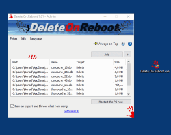 Delete files, directories, folders at reboot